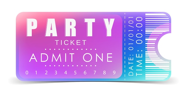 Vektor musterticket für den eintritt in die party-ticket-design-vorlage. vektorillustration