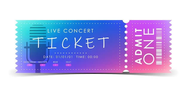 Vektor musterticket für den eintritt zu einem musikkonzert. ticket-design-vorlage vektor