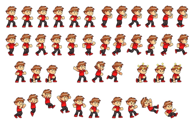 Mutiges boy spiel sprites