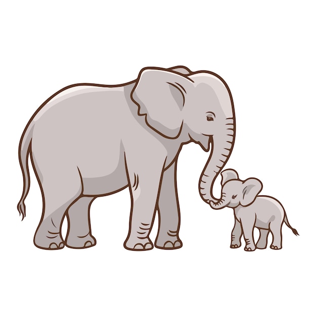 Mutter Elefant und Kalb