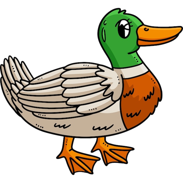 Mutter-enten-cartoon farbige clipart-illustration