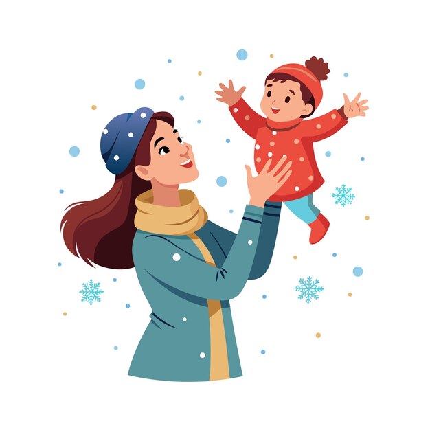 Mutter und Baby besondere emotionale tägliche Momente Vektor-Illustration