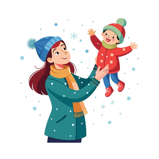 Mutter und Baby besondere emotionale tägliche Momente Vektor-Illustration