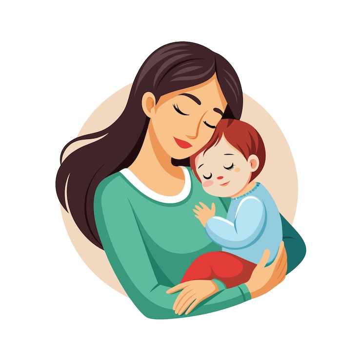 Vektor mutter und baby besondere emotionale tägliche momente vektor-illustration