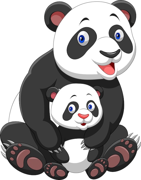 Mutter und baby panda