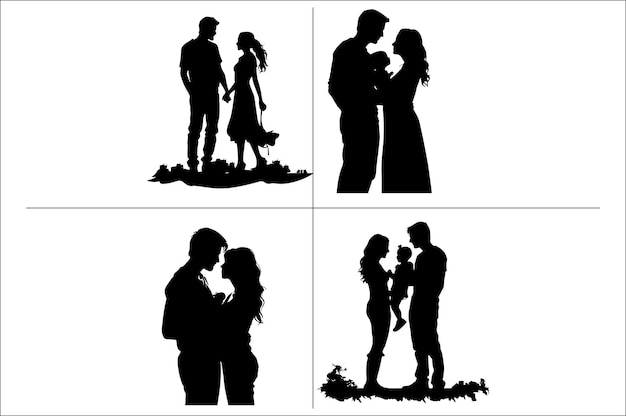 Vektor mutter und sohn silhouette vektorclipart mutter und sohn gehen hand in hand silhouette