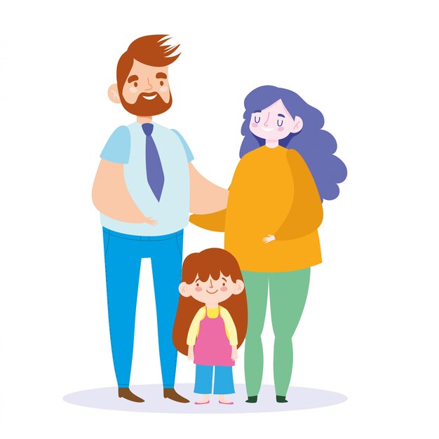 Mutter Vater und Tochter Design