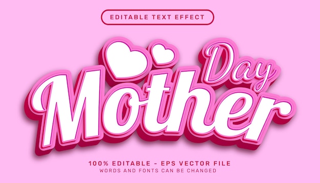 Muttertag 3D-Texteffekt und bearbeitbarer Texteffekt