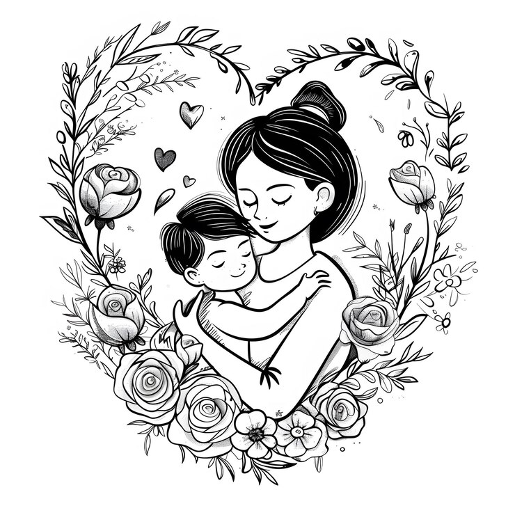 Vektor muttertags-grüßkarte mit glücklicher mutter und baby-vektorillustration