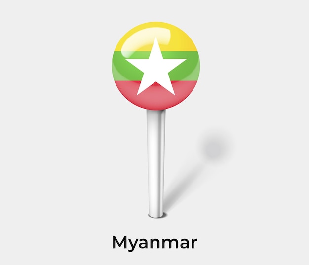 Myanmar-stecknadel für kartenvektorillustration