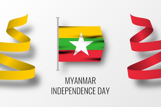 Myanmar unabhängigkeitstag feier illustration design