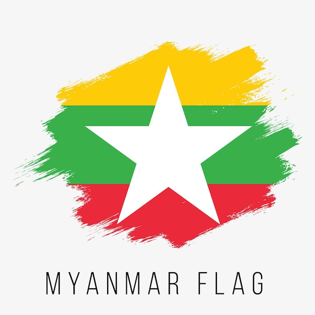 Myanmar-Vektor-Flagge Myanmar-Flagge für den Unabhängigkeitstag Grunge-Myanmar-Flagge Myanmar-Flagge