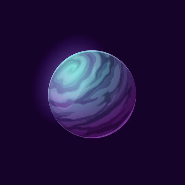 Mysteriöser dunkler Weltraumplanet Vektorglühglobus