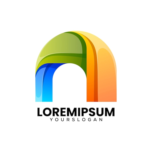 N farbenfrohe icon-logo-design-buchstaben