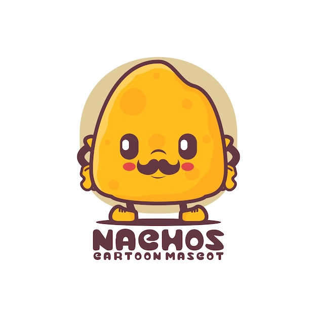 Nachos cartoon maskottchen essen vektor illustration