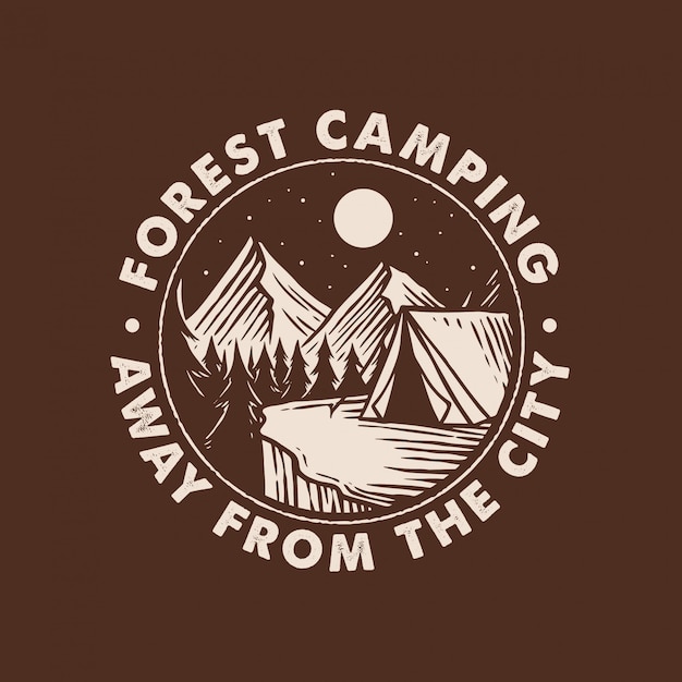 Nacht campe abzeichen logo design