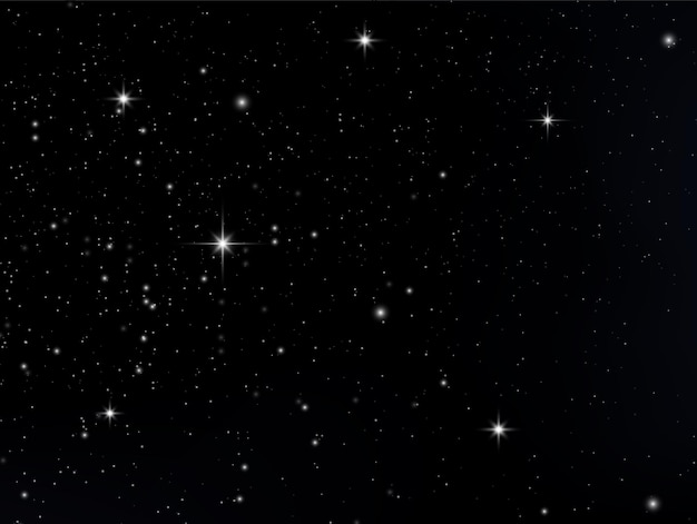 Nacht leuchtender Sternenhimmel Stardust schwarzer Kosmos Hintergrund Weltraum Lichtsterne Galaxy Vector