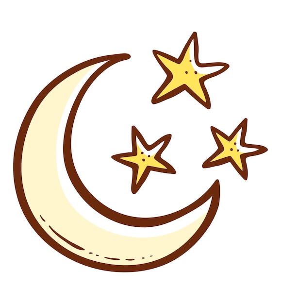 Nacht-Mond-Sterne-Vektor-Logo-Illustration