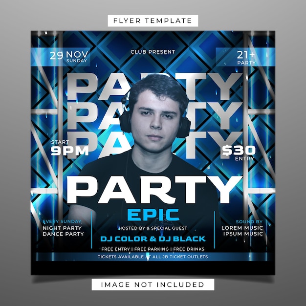 Nacht party flyer vorlage