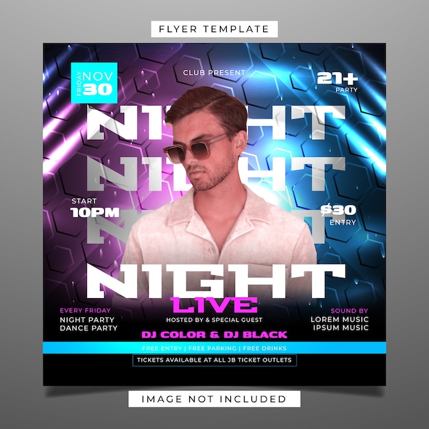 Nachtclubparty flyer vorlage