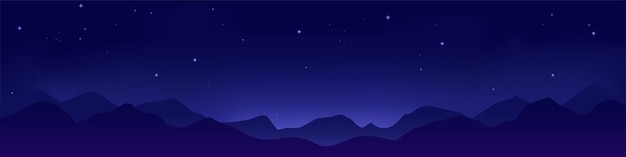 Nachtlandschaft nacht sternenhimmel hintergrund vektor berge landschaft illustration