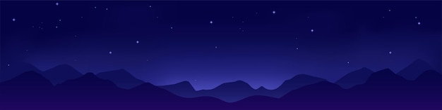 Nachtlandschaft Nacht Sternenhimmel Hintergrund Vektor Berge Landschaft Illustration