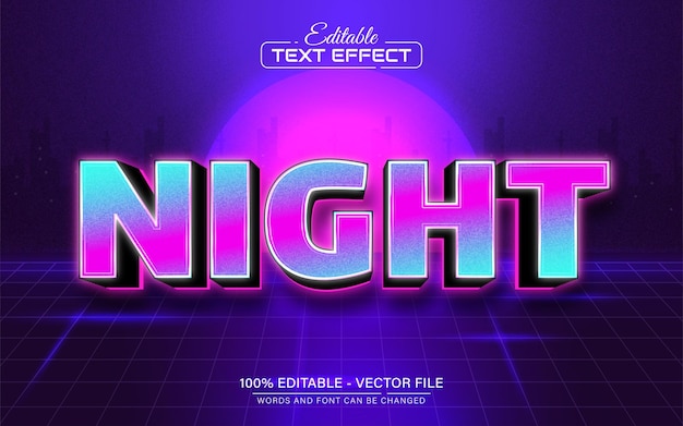Nachtleuchtender Texteffekt im Neonstil, editierbar