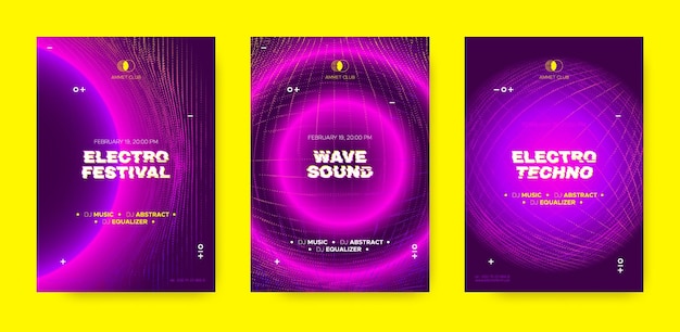 Vektor nachtparty-flyer für die einladung zum festival der elektronischen musik