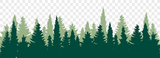 Nadelwald-Silhouette. Wald Hintergrund. Waldlandschaft. Flache Vektorillustration