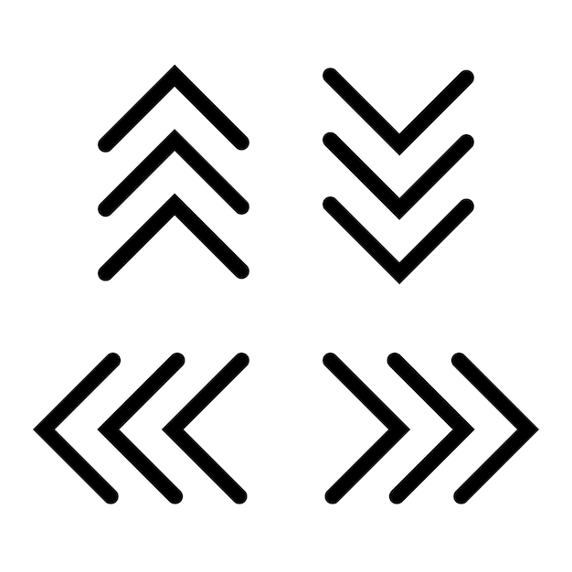 Nächster pfeil-icon-set einfaches piktogramm minimal flach vektor-illustration web-internet-design-elemente