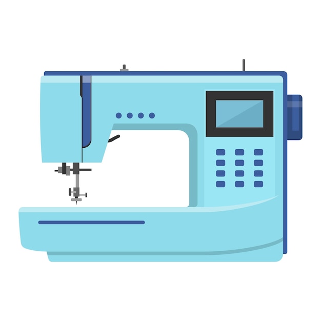 Vektor nähmaschine moderne maschine zum nähen mechanisches gerät zum nähen von stoffen und kleidungsstücken