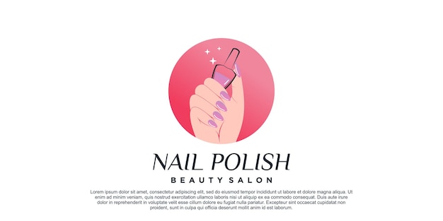 Nagellack-Logo-Design für Maniküre-Schönheitssalon mit kreativem Konzept Premium-Vektor