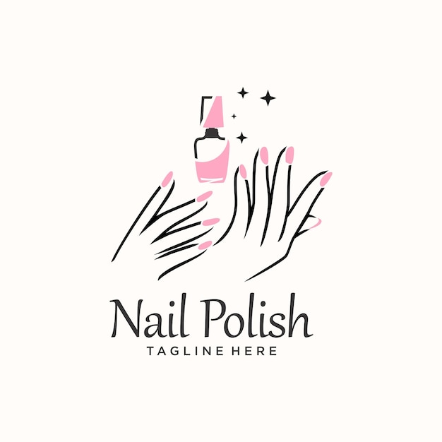 Nagellack-Logo-Symbol mit modernem kreativem und einzigartigem Konzeptdesign Premium-Vektor