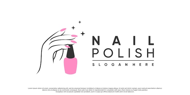 Nagellack- oder Nagelstudio-Logo-Design für Schönheitssalon mit modernem Konzept Premium Vector