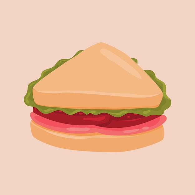 Vektor nahaufnahme-snack-sandwich-illustration