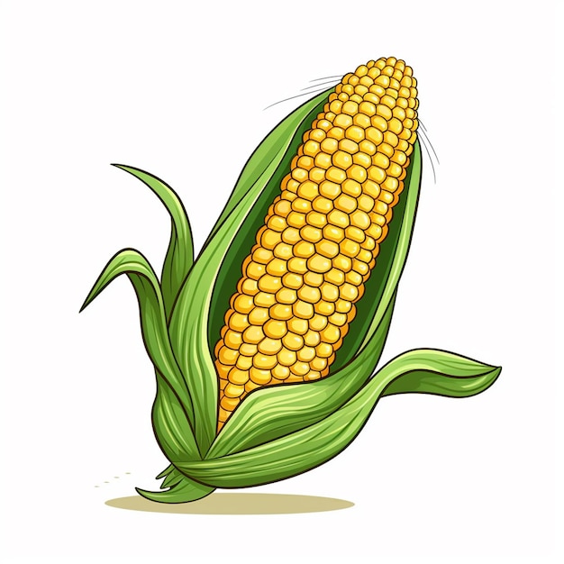 Vektor nahrungsmittel vektor mais illustration mais korn natürliche landwirtschaft vegetarier popcorn bio