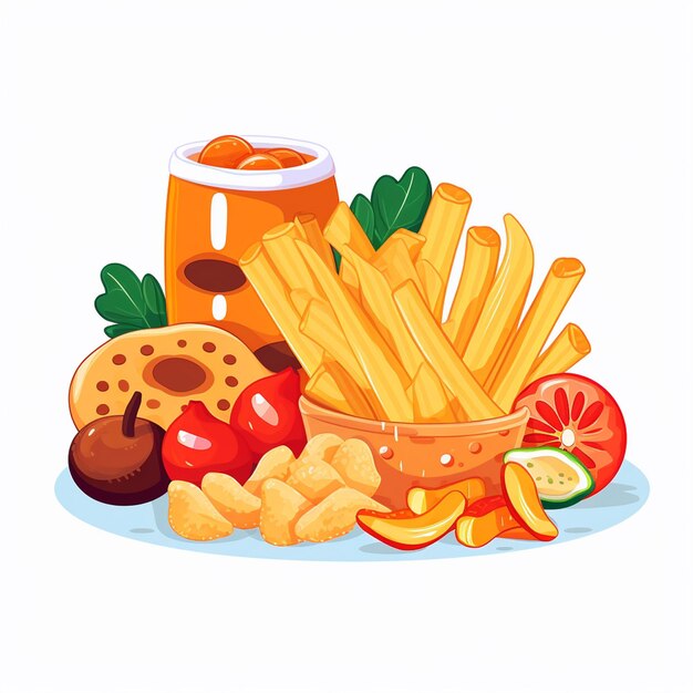 Nahrungsmittelvektor snack illustration essen set icon isoliertes dessert trinken schokolade süßes symbol