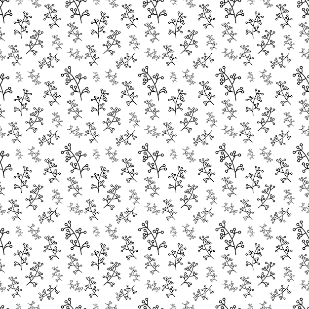 Nahtlose florale Musterelement Vektorform Doodle Pflanze abstrakte Textur Hintergrundillustration