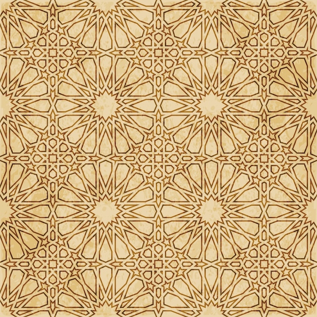 Nahtlose geometriemusterhintergrund-ostart-verzierung des retro-braunen islam