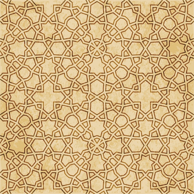 Nahtlose geometriemusterhintergrund-ostart-verzierung des retro-braunen islam