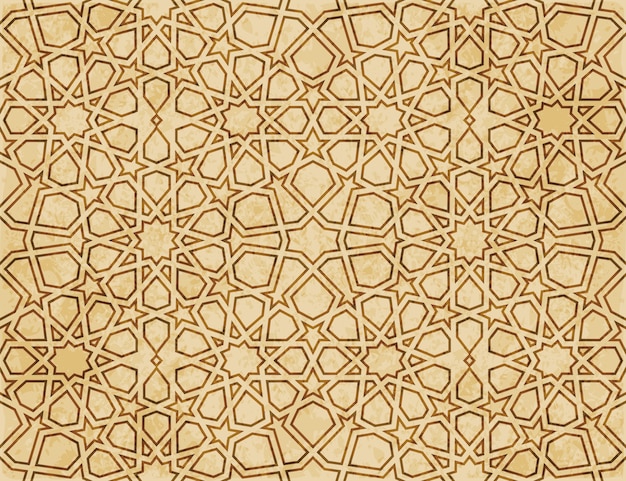 Nahtlose Geometriemusterhintergrund-Ostart-Verzierung des Retro-braunen Islam