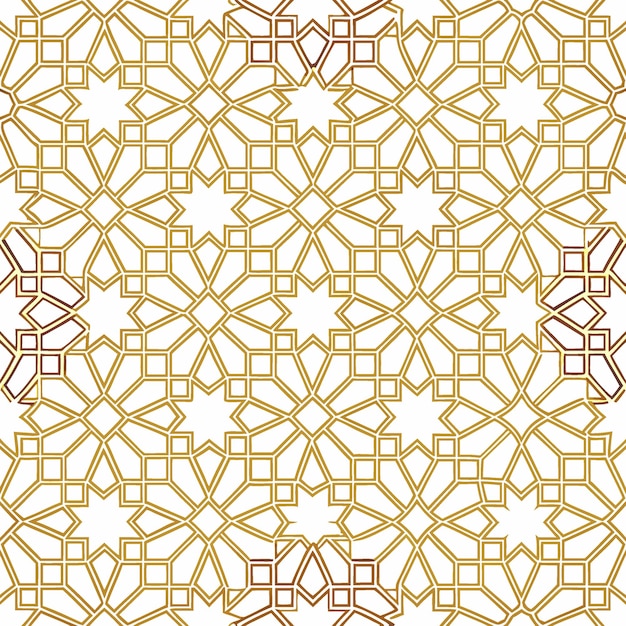 Nahtlose goldene arabische Ornamentelle Abstrakte Muster Geometrische Blumen PNG Vektorillustration