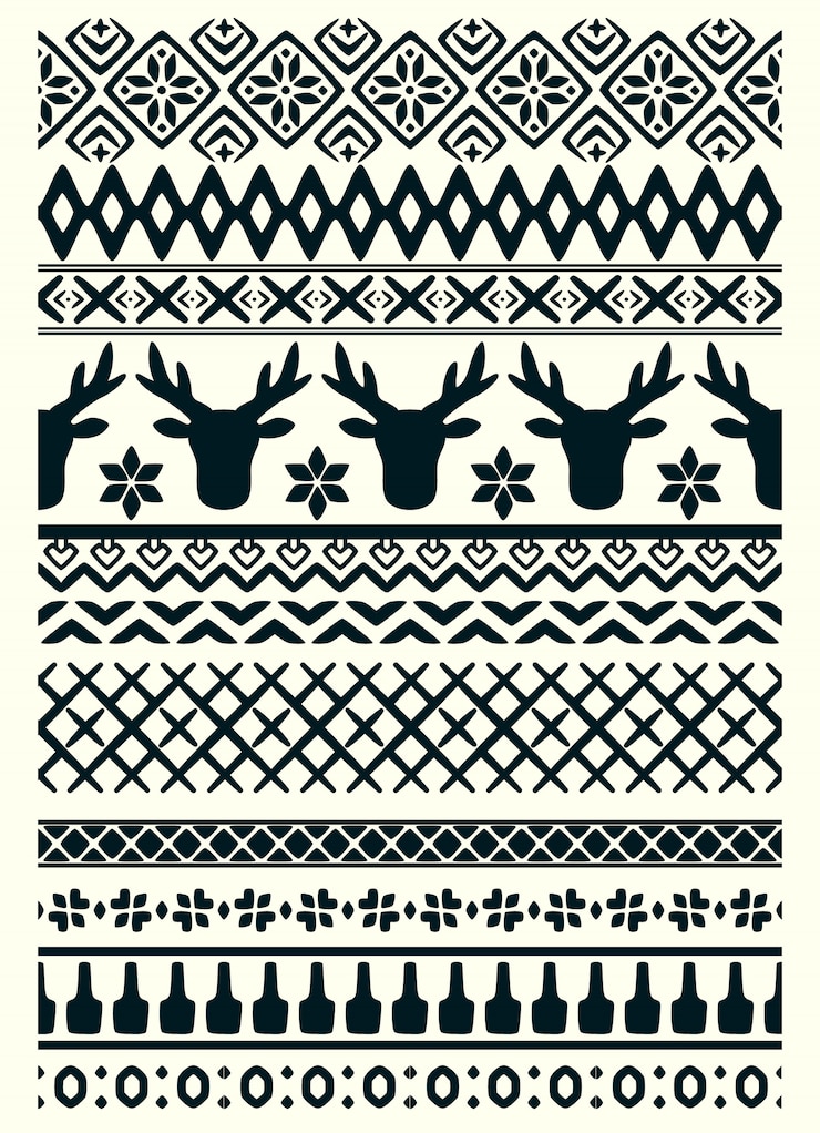 Vektor nahtlose grenzen der hässlichen strickjacke des vektors