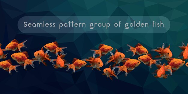 Nahtlose muster des polygonalen goldenen fischschwimmens.