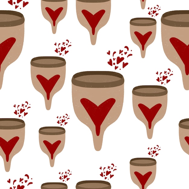 Nahtlose Muster Menstruationstasse Menstruation Frauen ist Gesundheit