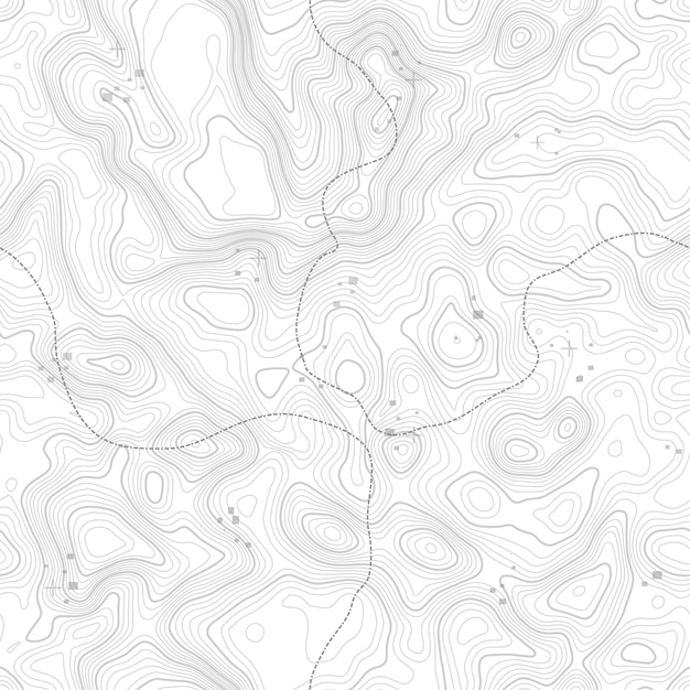 Nahtlose Muster Topographische Karte Hintergrund mit Platz für Kopie Nahtlose Textur Linie Topographie Karte Kontur Hintergrund geografisches Gitter Bergwanderweg über Gelände