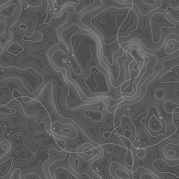 Nahtlose Muster Topographische Karte Hintergrund mit Platz für Kopie Nahtlose Textur Linie Topographie Karte Kontur Hintergrund geografisches Gitter Bergwanderweg über Gelände