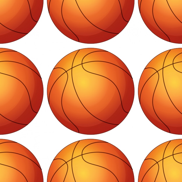 Nahtlose Musterfliesenkarikatur mit Basketbällen