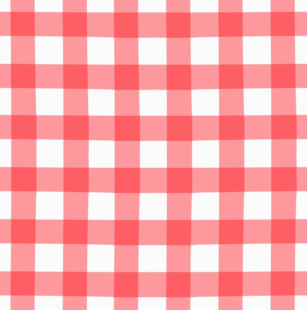 Vektor nahtlose rote muster leinen gingham karierte decke tischdecke country stoff material hintergrund