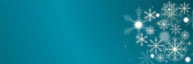 Nahtlose Schneeflockengrenze, festliche Dekoration isoliert auf weißem Hintergrund, Frohe Weihnachten-Design für Grußkarten oder Postkarten. Vektor-Illustration, Weihnachtsschneeflocke-Header oder Banner